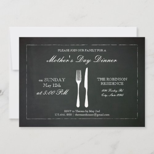 Vintage Chalkboard Mother's Day Invitation