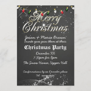 Vintage Chalkboard Multi Christmas Party Invitation