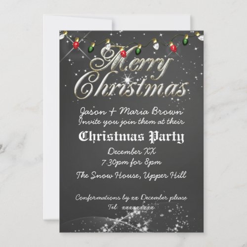 Vintage Chalkboard Multi Christmas Party Invitation