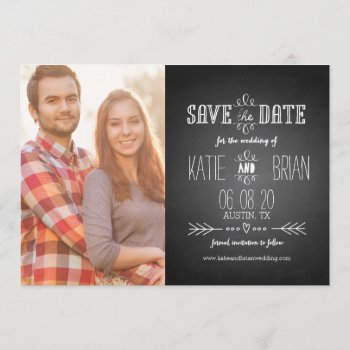 Vintage Chalkboard | Photo Save The Date Card by epclarke at Zazzle