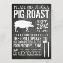 Vintage Chalkboard Pig Roast Invitation