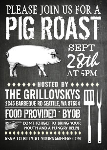 pig roast invitations zazzle