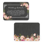Vintage Chalkboard Pink Floral Wedding Insert Card | Zazzle