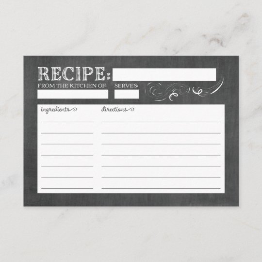 Vintage Chalkboard Recipe Card