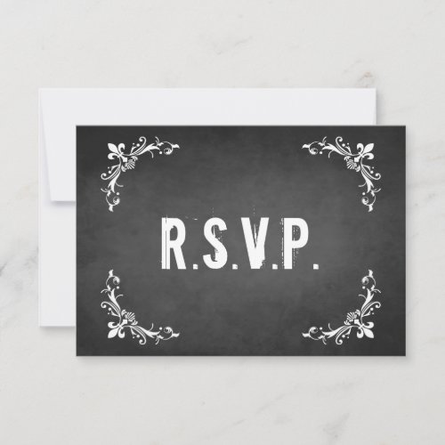 Vintage Chalkboard RSVP Card