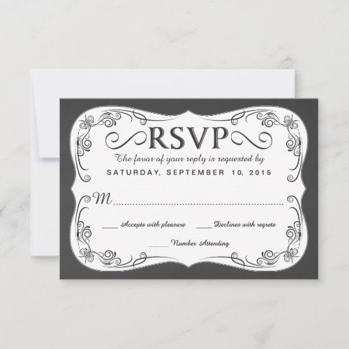 Vintage Chalkboard RSVP Wedding Reply Cards