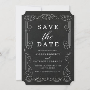 Vintage Chalkboard Save The Date Photo Card