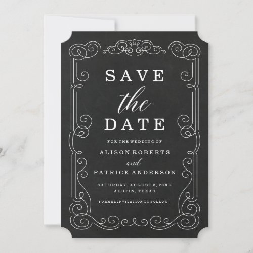 Vintage Chalkboard  Save The Date Photo Card