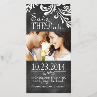 Vintage Chalkboard Save the Date Photo Cards