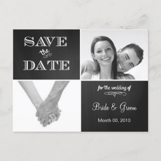 Vintage Chalkboard Save the Date Photo Postcards