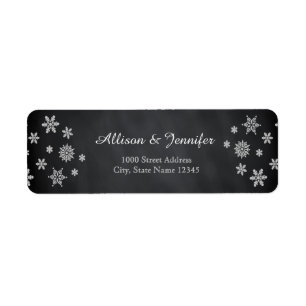 Vintage Chalkboard snowflake holiday Label Address