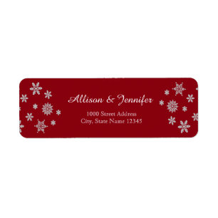 Vintage Chalkboard snowflake holiday Label Address