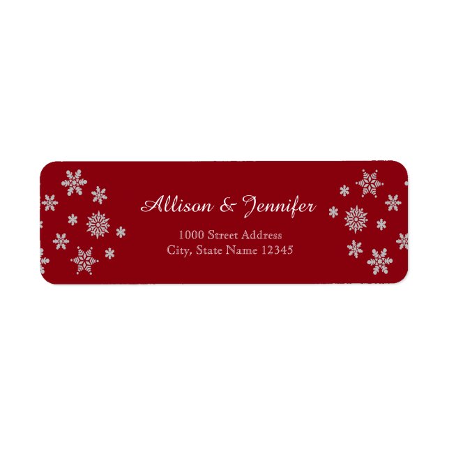 Vintage Chalkboard snowflake holiday Label Address (Front)