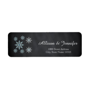 Vintage Chalkboard snowflake holiday Label Address