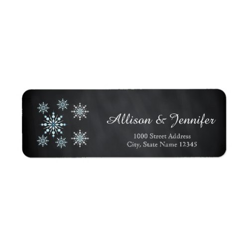 Vintage Chalkboard snowflake holiday Label Address