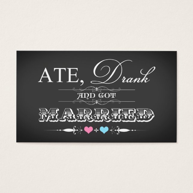 Vintage Chalkboard Style Wedding Favor Tag (Front)