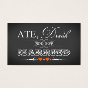 Vintage Chalkboard Style Wedding Favor Tag Orange