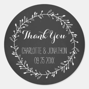 Vintage Chalkboard Thank You Wedding Favor Tags