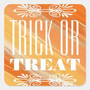 Vintage Chalkboard Trick or Treat Halloween Square Sticker