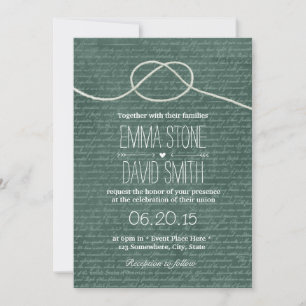 Vintage Chalkboard Tying the Knot Wedding Invitation