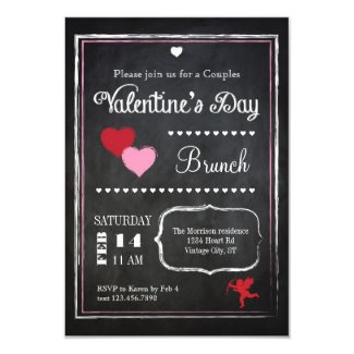 Vintage Chalkboard Valentine's Day Invitation