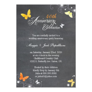 Vintage Chalkboard Wedding Anniversary Card