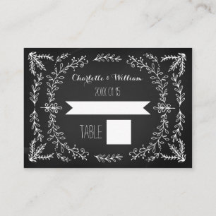 Vintage Chalkboard Wedding Place Setting Cards