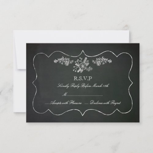 Vintage Chalkboard Wedding RSVP Card