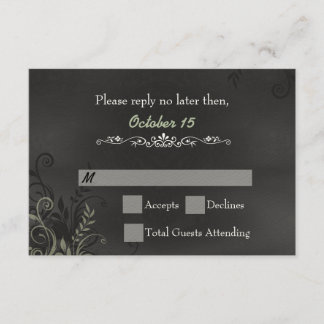 Vintage Chalkboard Wedding RSVP Card