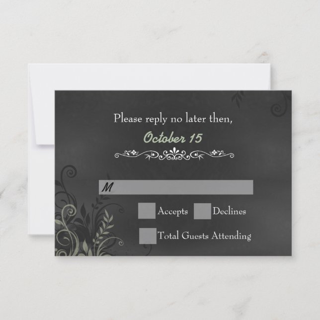 Vintage Chalkboard Wedding RSVP Card (Front)