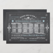 Vintage Chalkboard Wedding Shower BBQ Invitation (Front/Back)