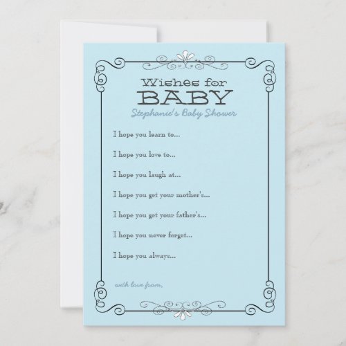 Vintage Chalkboard Wishes for Baby Shower Card