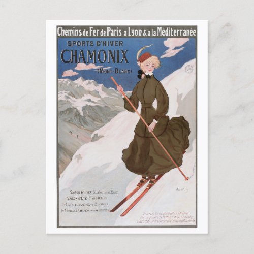 Vintage Chamonix France Ski French Alps Postcard