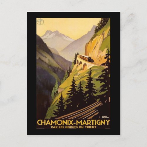 Vintage Chamonix_Martigny Travel Postcard