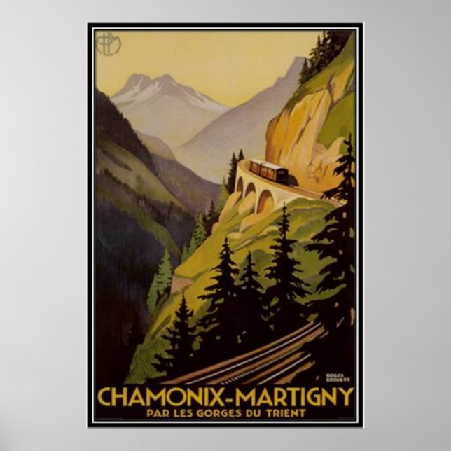 Vintage Chamonix, Mont-Blanc, France - Poster (Front)