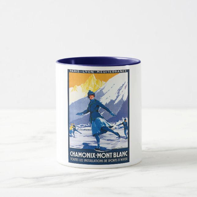 Vintage Chamonix - Mont Blanc Poster Mug (Center)
