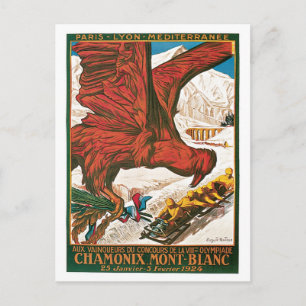 Vintage Chamonix Mont-Blanc travel ad Postcard