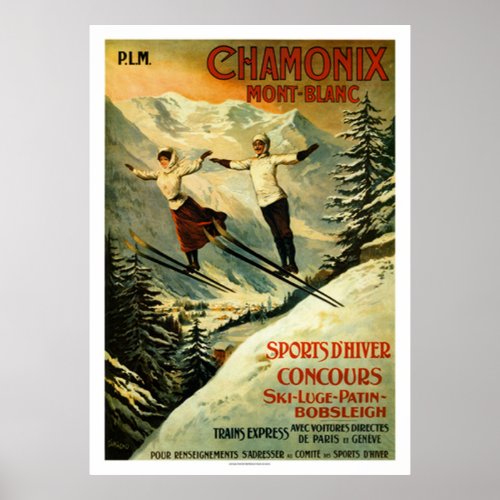 Vintage Chamonix Ski Poster