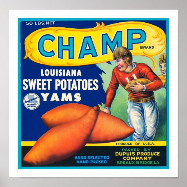 Vintage Champ Sweet Potatoes Poster (Front)