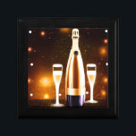 Vintage Champagne Bottle & Glasses Gift Box<br><div class="desc">Vintage Champagne Bottle & Glasses</div>