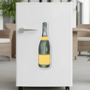 Vintage Champagne Bottle Pop Art Vinyl Sticker