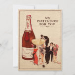 Vintage Champagne Cocktail Party Formal Fun Custom Invitation at Zazzle