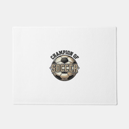 Vintage Champion of Soccer Ball Shirt Design_1 Doormat
