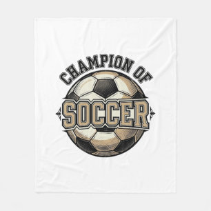 Vintage Champion of Soccer Ball Shirt Design_1 Fleece Blanket