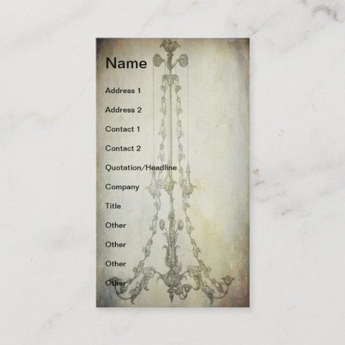 Vintage Chandelier Grunge Business Cards