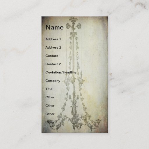 Customizable Vintage Chandelier Grunge Business Cards