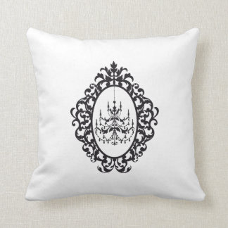 Vintage chandelier in antique picture frame throw pillow