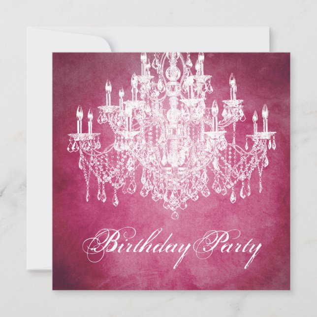 Vintage Chandelier Womans 40th Birthday Party Invitation (Front)