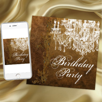 Vintage Chandelier Womans Birthday Party Invitation by InvitationCentral at Zazzle