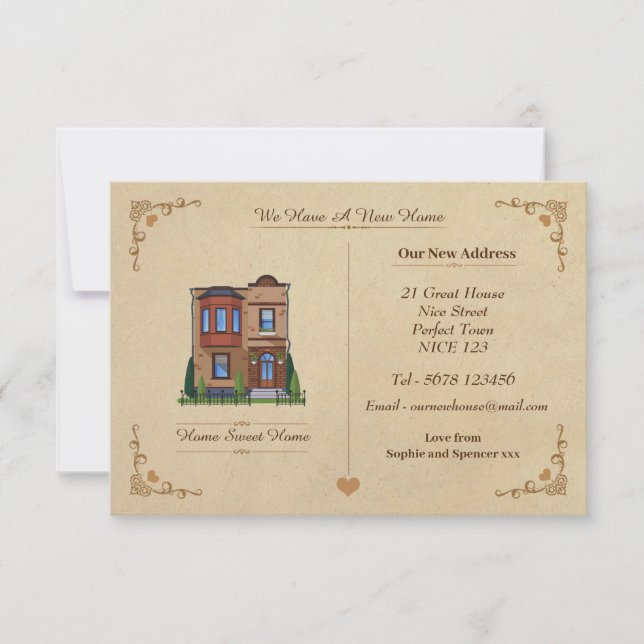 Vintage Change Of Address Note Card (Front)